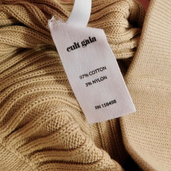 NWT!! CULT GAIA Jada Ribbed Knit Pants Sand Solid Elastic Waist Pull-On Small - Picture 14 of 16